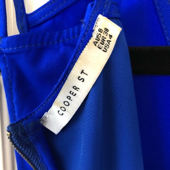 Blue Asymmetrical Double Spaghetti Strap Dress Size 4 - Picture 5 of 8